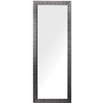 Espejo de pared rectangular moderno vintage Ajaccio en material sintético plateado 130x50 cm