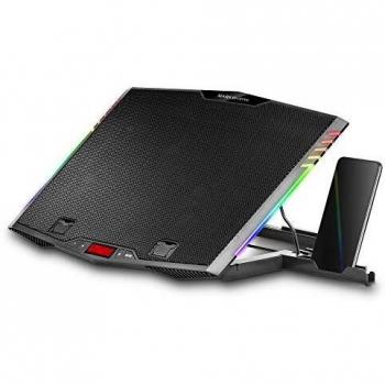 Mars Gaming MNBC5, Base Refrigeradora 19'' ARGB, 6 Ventiladores, Soporte Móvil
