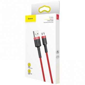 Baseus Cable de Teléfono Móvil Cafule Micro USB 1m Rojo-Rojo de Alta Velocidad