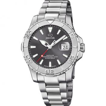 Reloj Jaguar Couple Diver J969/3 para Hombre, Caja de Acero Inoxidable 316L, Gris Plata