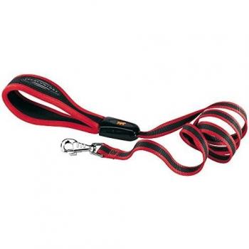 Correa para perros Ferplast Ergocomfort G20/120 - Nylon, 20 mm de ancho, 120 cm de largo, color rojo, con empuñadura ergonómica
