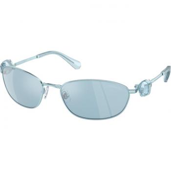 Swarovski SK7010 40081N Women's Metal Sunglasses - Blue Mirrored Geometric Design, Size 59