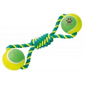 Cuerda para perro con 2 pelotas de tenis Martin Sellier - Juguete interactivo para perros