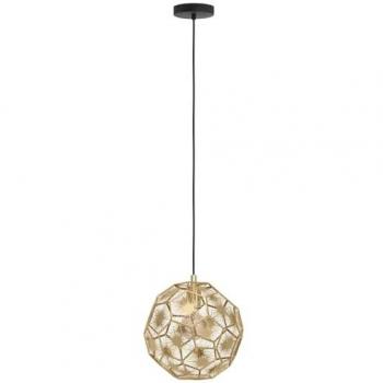 Lámpara Colgante Vintage Eglo Skoura Negro y Latón 30cm E27