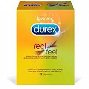 Durex Preservativos Real Feel Sensacion Contacto Natural 24 Condones