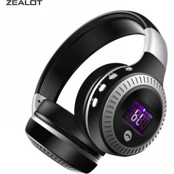 Auriculares Inalámbricos ZEALOT B19 con Pantalla LCD, Bluetooth, Estéreo y Micrófono para Computadora y Teléfono, Soporte TF y Auxiliar