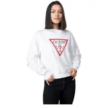 Guess Women's Relaxed Fit White Crewneck Sweatshirt, Size S