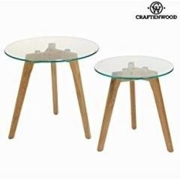 Set 2 mesas roble y cristal - Colección Modern by Craften Wood