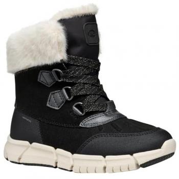 Botines de nieve Geox Flexyper para niña, color negro y blanco, talla EU 33