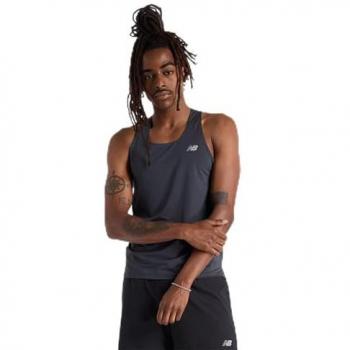 Camiseta sin mangas New Balance Race Day para hombre, color gris, talla M