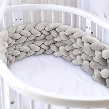 Luchild Protector Cuna Bebe Parachoques Cuna Longitud 2.2m Protector de Trenzas Cojín de Serpiente para Decoración del Hogar