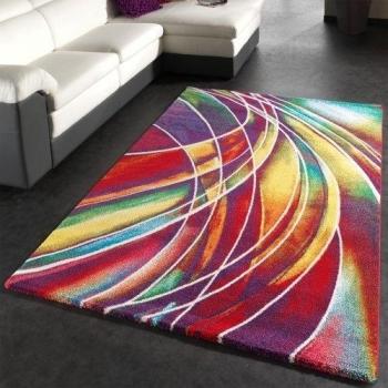 Paco Home Alfombra Moderna de Diseñador De Colores Mixtos Estampado Multicolor, tamaño:160x230 cm