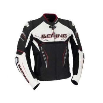 Bering Moto Chaquetas Blast de R, Negro/Blanco/Rojo, tamaño M
