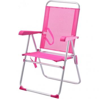 Silla de Playa Plegable y Reclinable de 5 Posiciones de Aluminio y Textileno