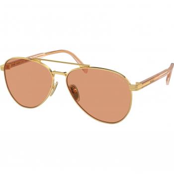 Prada PR A58S 5AK07V Men's Sunglasses Gold with Orange Lenses, Size 58 MM