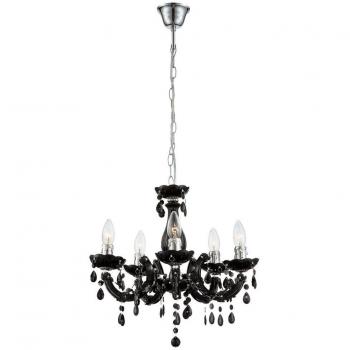 Lámpara Colgante Cuimbra II 63110-5, Negro, Metal, Ø 44cm, 5xE14, Cristales Acrílicos