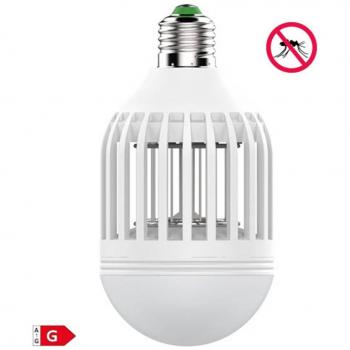 Lámpara LED Mata Mosquitos 15W E27 6500K 1280 Lúmenes GSC Evolution - Longitud de Onda 395nm - Lámpara con Dos Posiciones UV Solo y UV Más Luz Fría