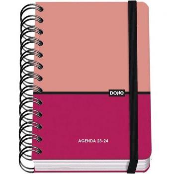 Agenda escolar Dohe A6 día página duo rosa bilingüe