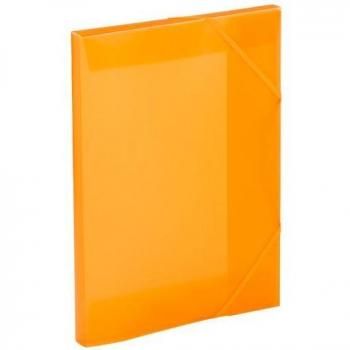 Pack de 10 Carpetas Folio con Gomas y Solapas de Polipropileno Translúcido Color Naranja