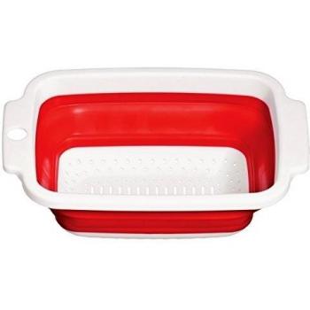 Premier Housewares Colador, Silicona, Rojo/Blanco, Centimeters
