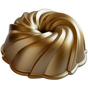 Molde Bundt Swirl Nordic Ware - Capacidad 10 Porciones - Antiadherente - Ø 26 x 10 cm