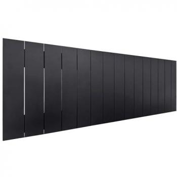 Cabecero de Madera Reciclada DM Estilo Palet Vertical con Herrajes Incluidos (135cm, Negro Sólido) - Dhome