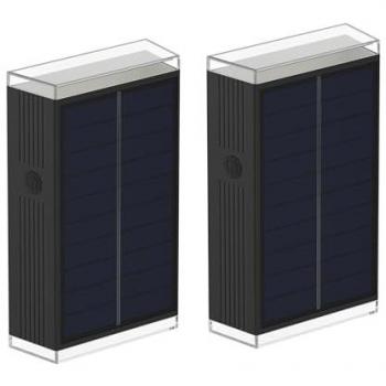 Lote de 2 Proyectores Solares Rody 18 cm en Plástico Negro