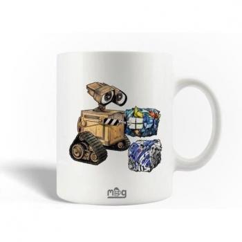 Taza Cerámica Wall E Goldorak R2 D2 30cl Apta para Lavavajillas