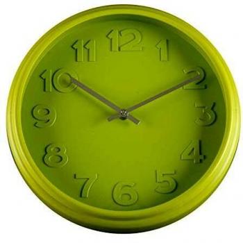 Versa 18560143 Reloj de pared Cocina Verde, Metal, Ø32cm diámetro, Analógico