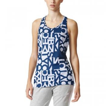 adidas AOP Tank 1 - Camiseta para Mujer, Talla L, Color Azul