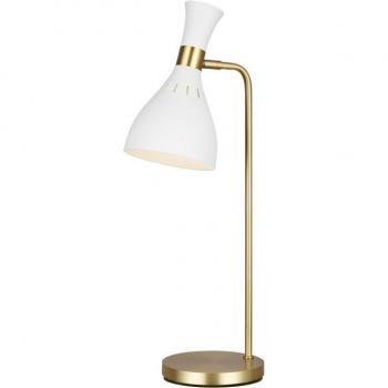 Lámpara de sobremesa Joan Latón blanco / ruido bruñido 63,5 cm