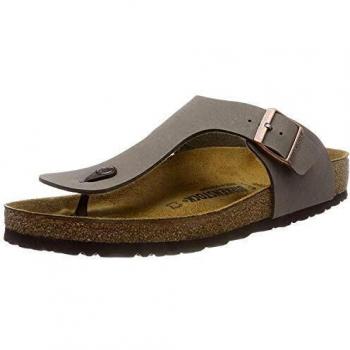Birkenstock Gizeh - Sandalias de cuero Birko-Flor - Taupe Ciré - Talla 39 Femenino