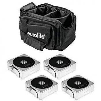 Eurolite Set 4X AKKU Luce Piatta 1 Cromo Soft Bag