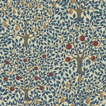 Apelviken Blue Galerie Wallpaper with Apples and Pears