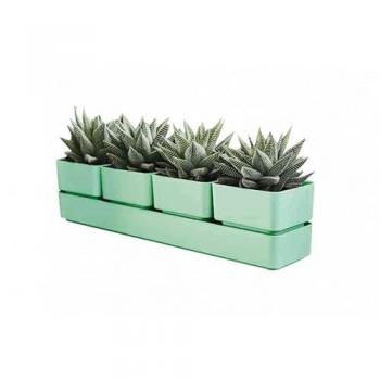 Sierra Vaso 38cm Verde Oliva Elegante para Pequeñas Plantas