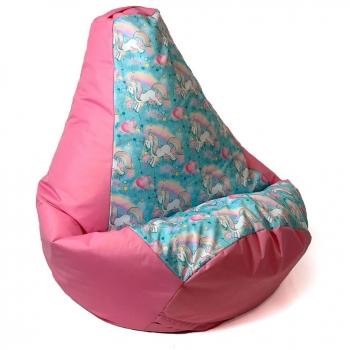 Sako Puff Pera Estampado Rosa Unicornio XXL 140 x 100 cm