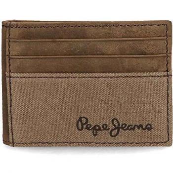 Pepe Jeans Wayne Tarjetero Marrón 9,5x7,5 cms Lona
