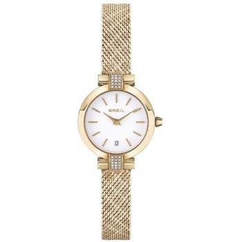 Reloj Breil Soul Mujer Blanco Acero Malla Oro Cuarzo Resistente al Agua 25 mm