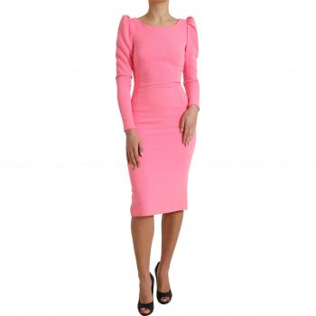 Dolce & Gabbana Elegant Pink Bodycon Midi Dress - IT44 | L, Size: M