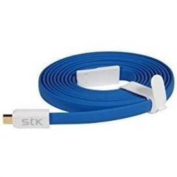 STK CABLE MICRO USB DISEÃ‘O PLANO COLOR AZUL