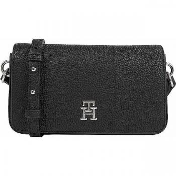 Bolso Bandolera Tommy Hilfiger TH Emblem Flap Crossover Negro Damen