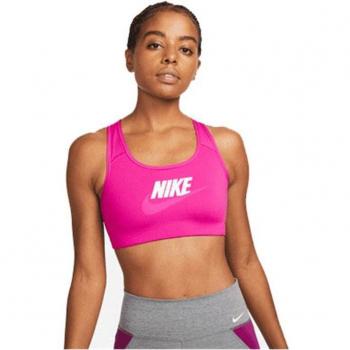Nike Dri-FIT Swoosh Club Graphic Sports Bra for Women - Pink, White, XS