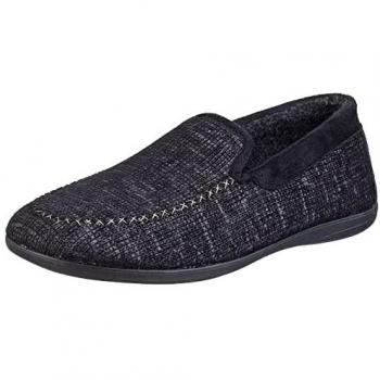 Cotswold Men's Stanley Black Loafer Slippers - Size 11