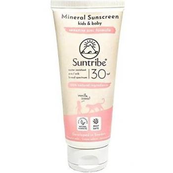 Suntribe Kids Mineral Sunscreen SPF 30 - Natural Mineral Protection Face and Body Cream for Children, 100 ml