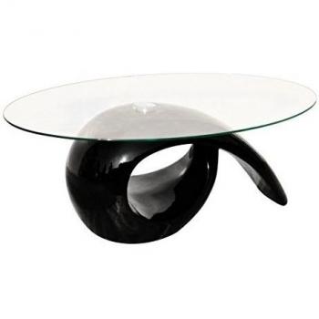 Tablero de Vidrio Mesa de Centro Negro de Alto Brillo