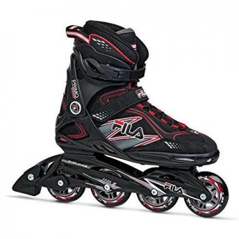 FILA SKATES Primo Comp Patines en Linea, Juventud Unisex, Negro/Rojo, 6.0