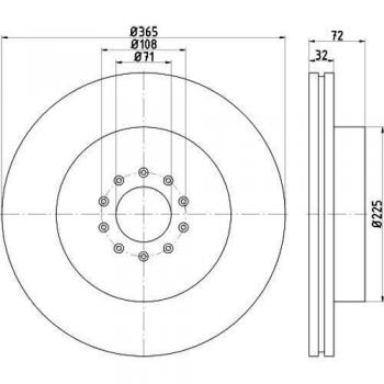 Disco de freno Hella PRO Alta Carbono 8DD 355 129-191 para Jaguar S-Type y XJ Berline