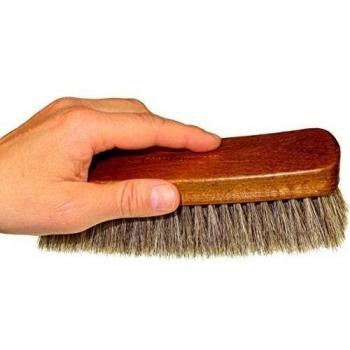 DELARA Cepillo lustrador Muy Grande de Madera lacada, Suave Crin de Caballo y Color Gris Plata