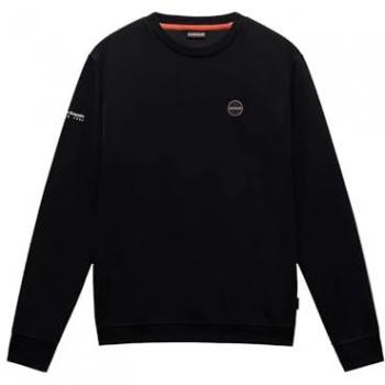 Sudadera de hombre Napapijri B-Badge negra (L), casual, algodón