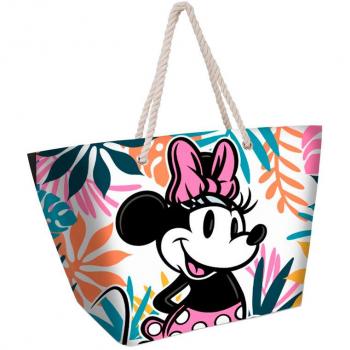 Bolso de Playa Minnie Mouse con Cremallera y Asa, Licencia Oficial, Color Mix, 37 x 52 x 17 cm